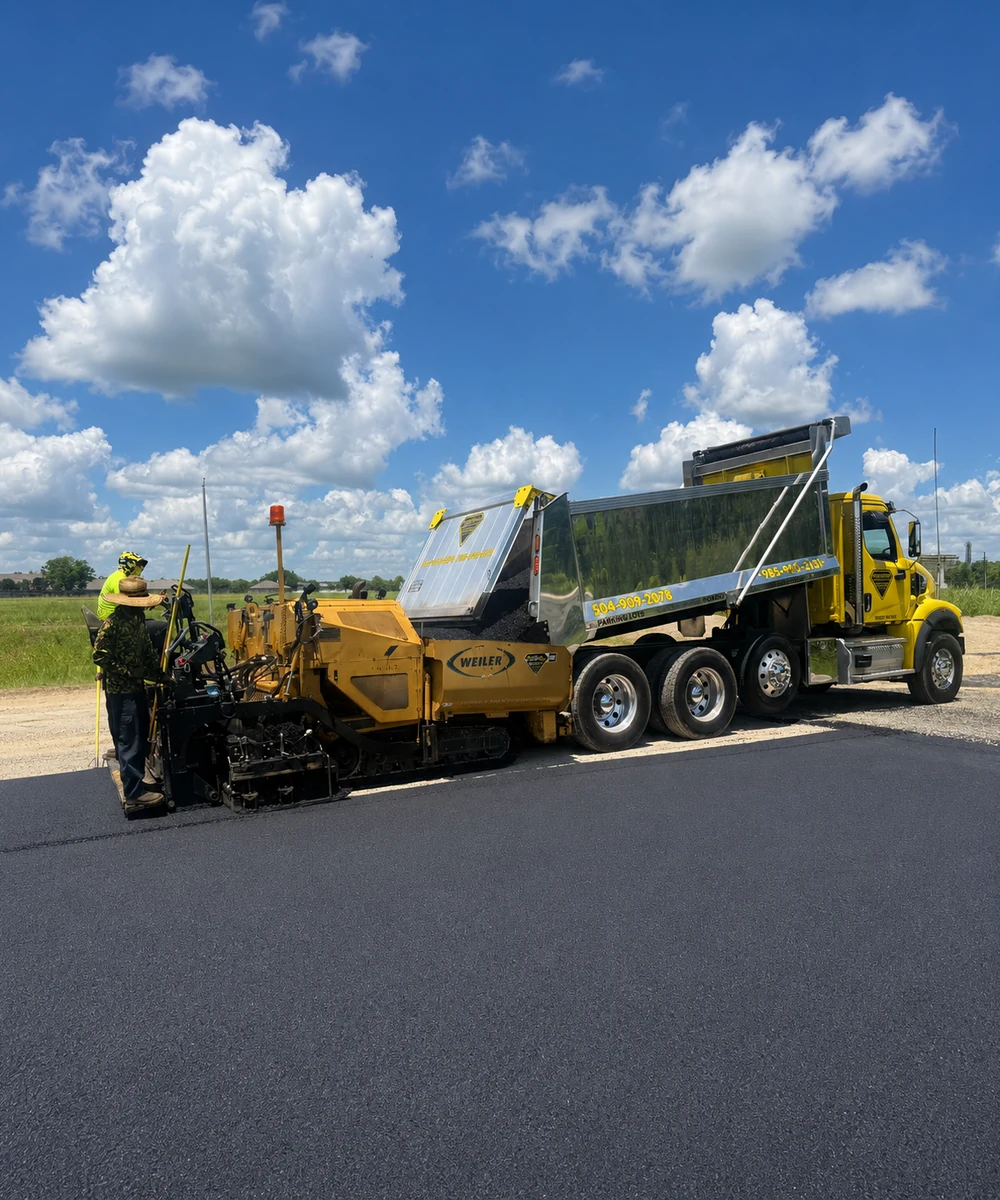 Chris Paving MS asphalt paving crew and equipment
