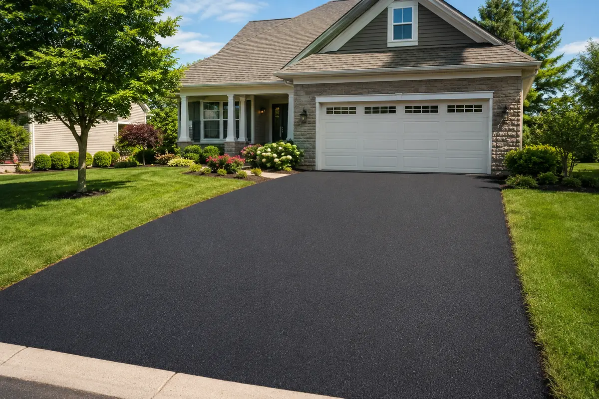 New residential asphalt driveway in Mississippi