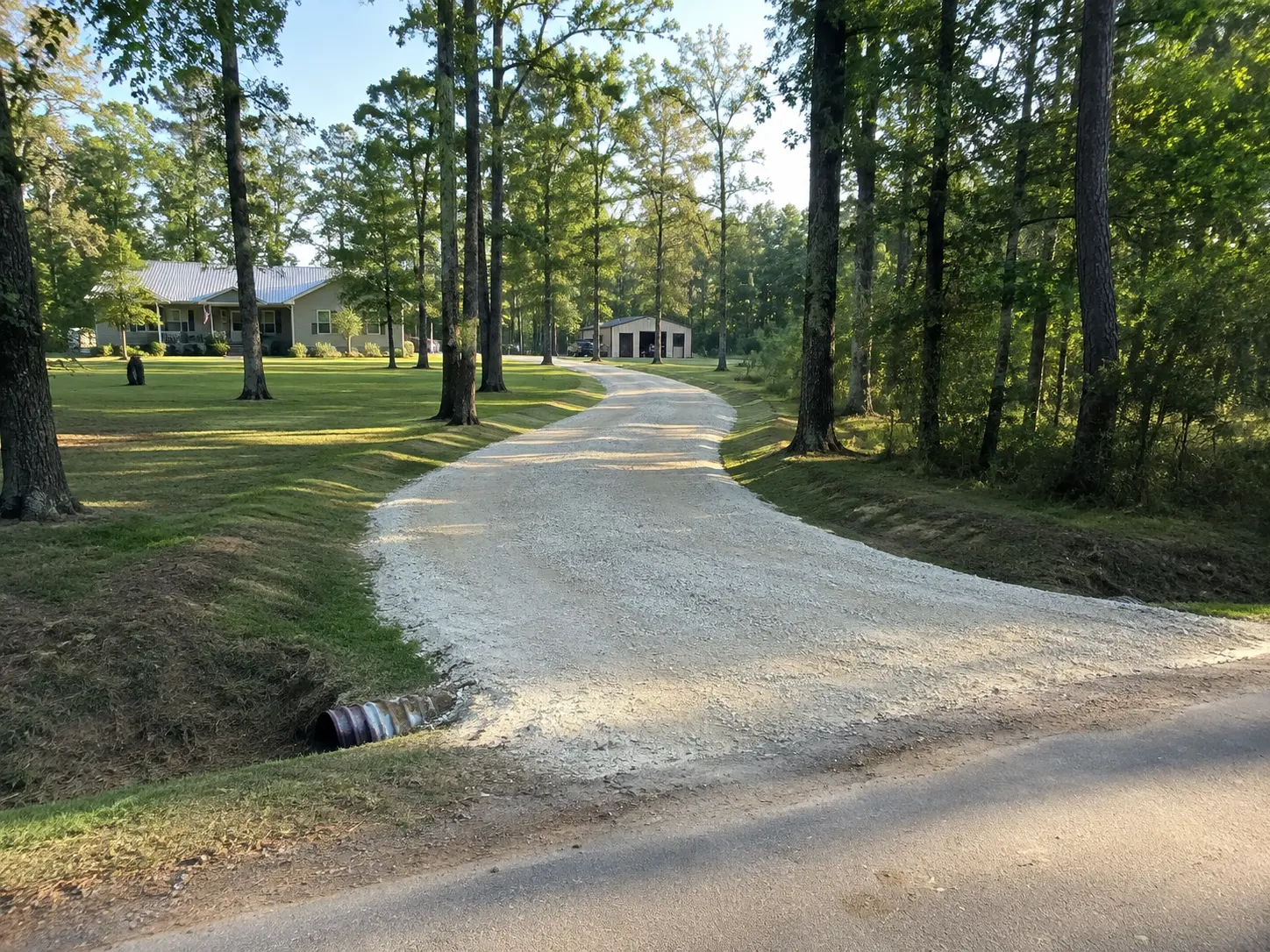 Completed residential driveway or private-road paving by Chris Paving MS