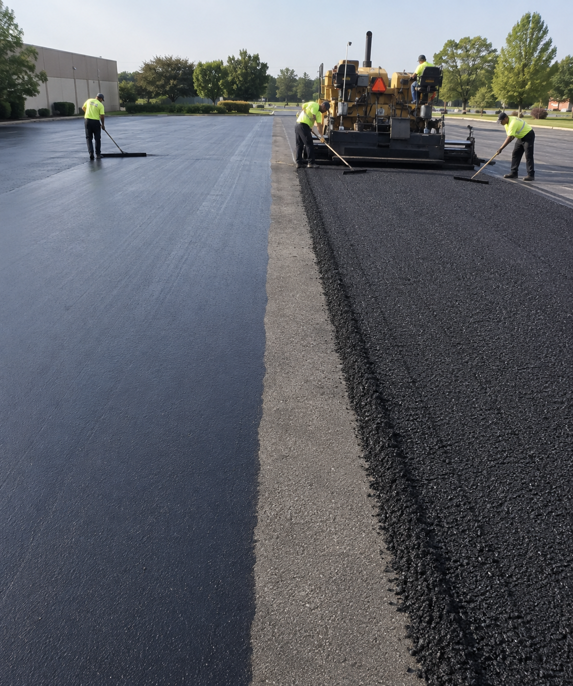 Comparison of freshly sealcoated asphalt and asphalt resurfacing