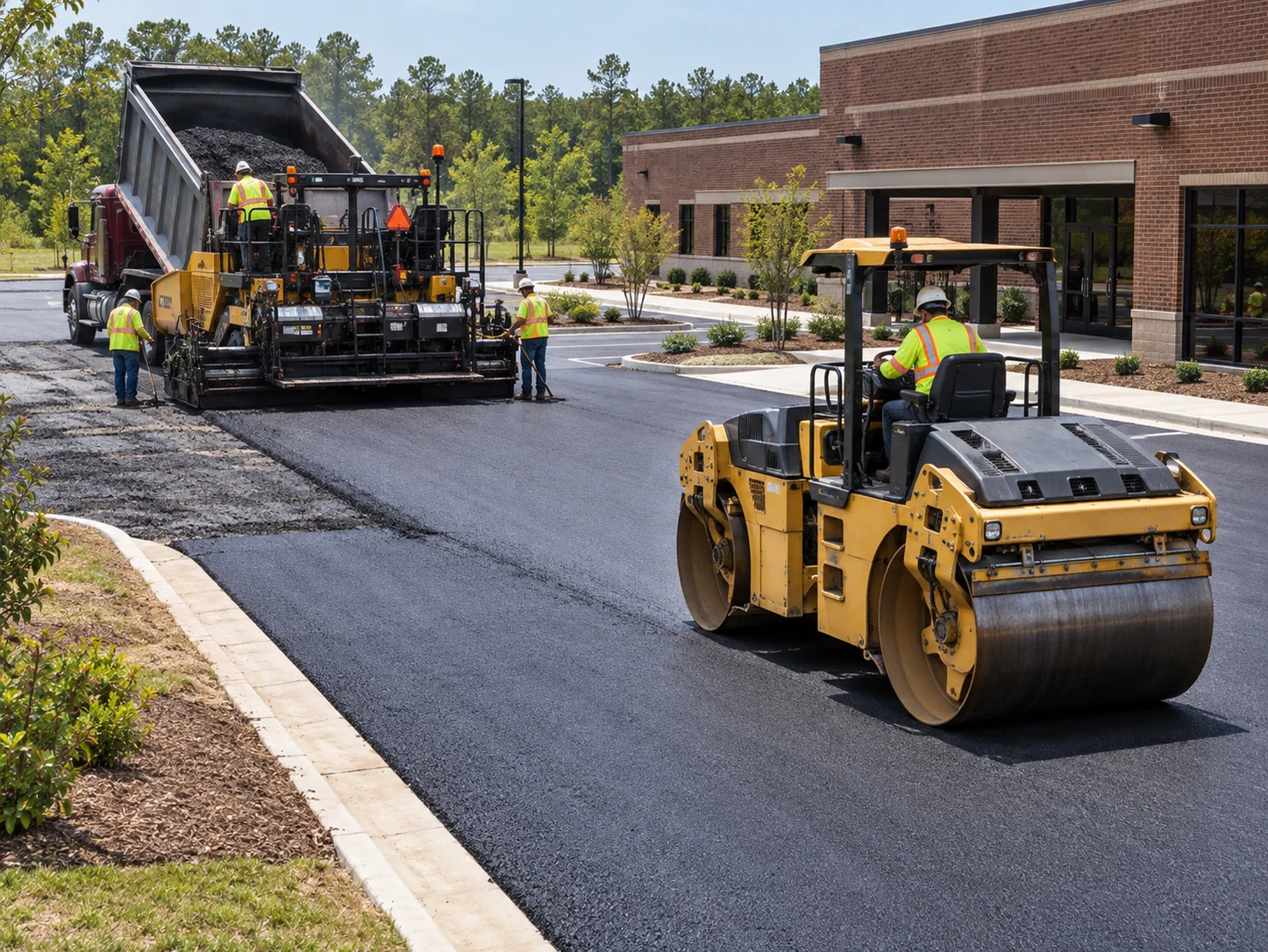 Commercial Paving in Mississippi Asphalt Crew